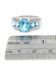 Swiss Blue Topaz and Diamond Ring in White Gold